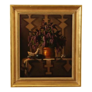 Ernest Baber Framed Still-Life Oil Painting, Southwestern Prayer Altar