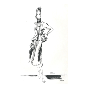 1939 Vintage French Chanel Fashion Print