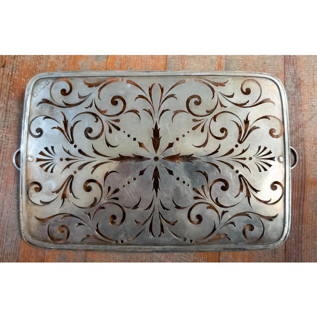 18th Century English George II Sterling Silver Pierced Dish Insert by Joseph Sanders For Sale - Image 10 of 14