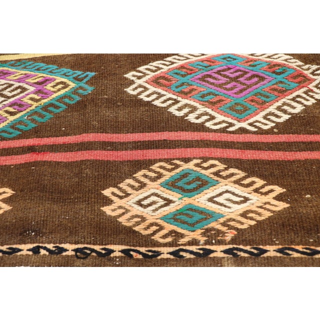 1950s Vintage Turkish Balikesir Jajim Kilim Rug - 6′10″ × 11′ For Sale - Image 4 of 10