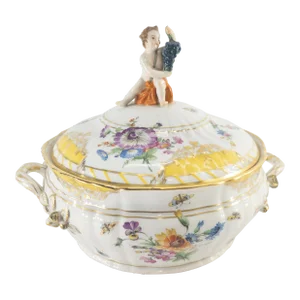 19th Century German Kpm Berlin Porcelain Floral Covered Tureen