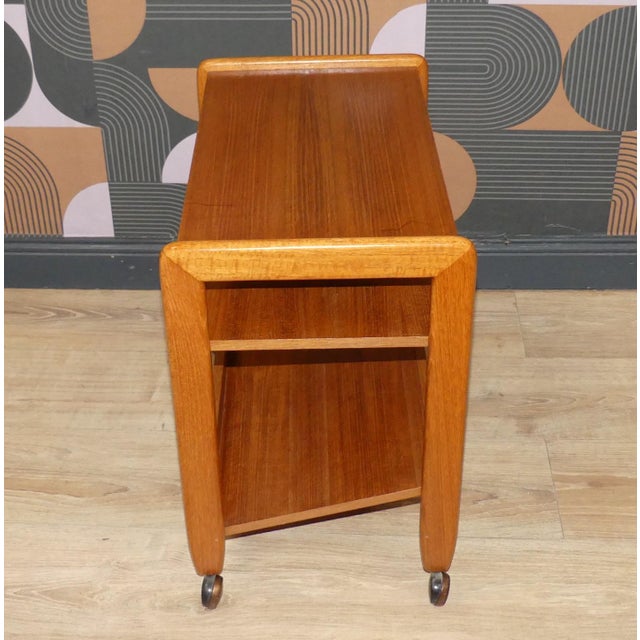 Small Scandinavian Bar Cart in Teak, 1960s For Sale - Image 4 of 15
