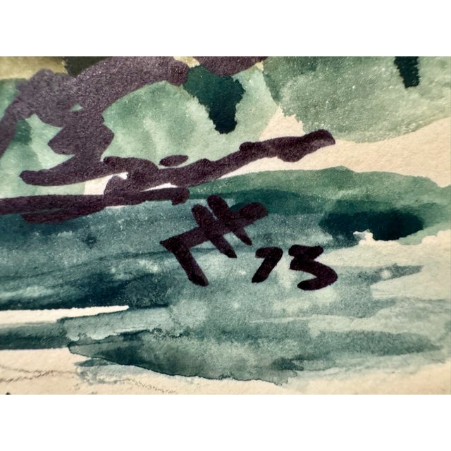 1970s Title: Henry Emil Salloch Original Watercolor on Paper Barco De Avila, 1973. For Sale - Image 5 of 7