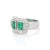Not Yet Made - Made To Order 3.1 Ct Emerald With Diamonds Three Stone Wedding Ring Size 7 in 18k Gold For Sale - Image 5 of 12