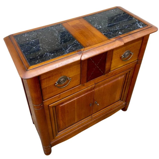 Small Antique Cherry Wood Entryway Sideboard, 1970s For Sale - Image 3 of 10