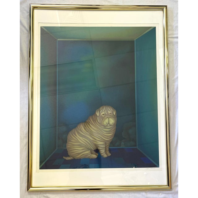 1980s Vintage Igor Galanin Signed Modernist Serigraph Print, Titled 'Shar Pei' Circa 1985 For Sale - Image 5 of 12