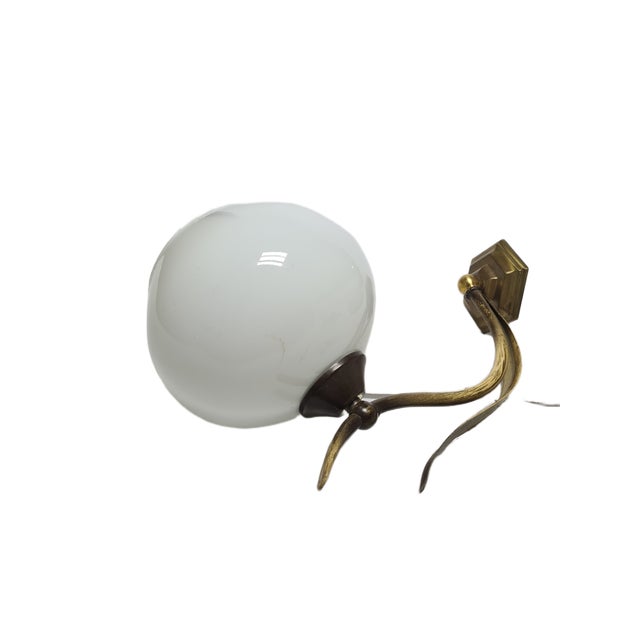 Art Deco Wall Lamp in Metal, Poland, 1950s For Sale - Image 6 of 10
