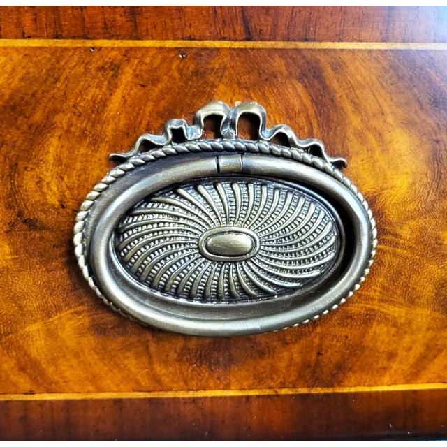 Vintage English Regency Style Carved Walnut Commode Chest by Theodore Alexander For Sale - Image 15 of 18