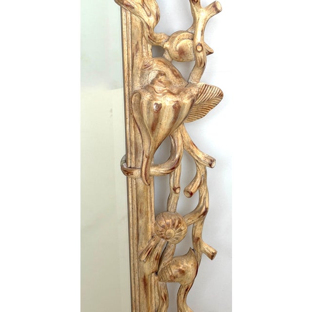 Italian Hand-Carved Grotto Shell & Coral Reef Mirror with Beveled Glass For Sale - Image 9 of 18