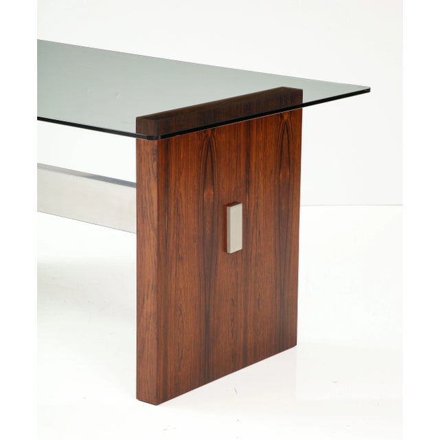 Vladimir Kagan Rosewood and Aluminum Desk/Dining Table For Sale - Image 11 of 12