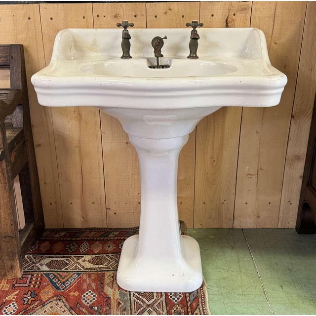 Pedestal Sink in Earthenware For Sale - Image 11 of 11