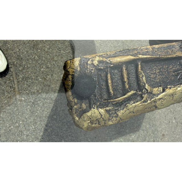 Bronze 1960s Attributed Adrian Pearsall for Craft Associates Brutalist Sculptural Glass Top Dining Table For Sale - Image 8 of 15