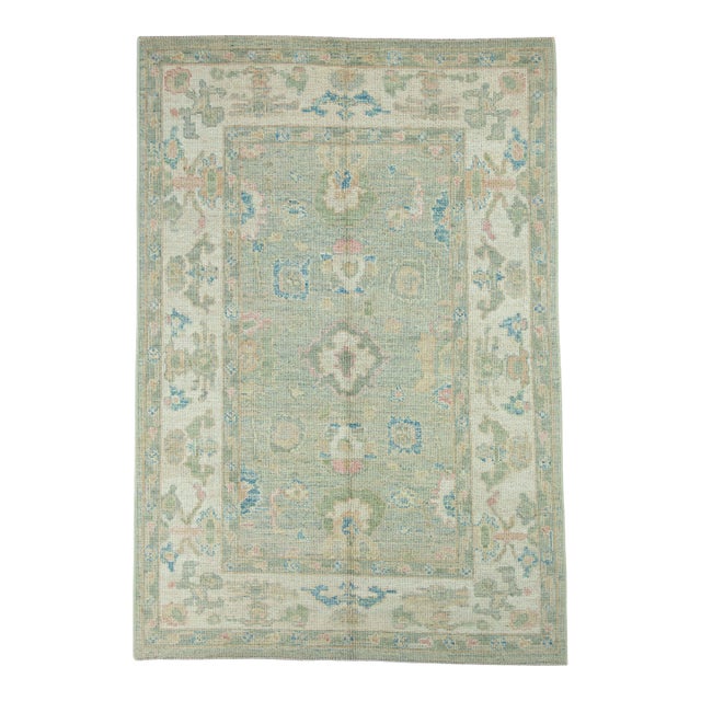 Turkish Oushak Rug 4'11" x 7'1" #17890 For Sale