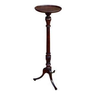 English 19th Century Mahogany Plant Stand on Tripod Base. For Sale