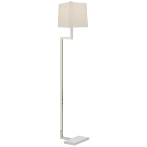 AERIN for Visual Comfort Signature Alander Floor Lamp in Polished Nickel with Linen Shade
