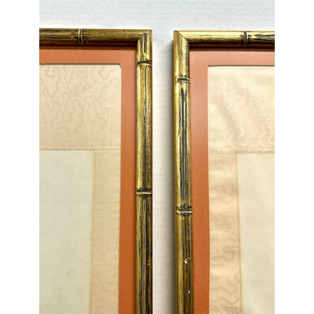 Wood 70s Ancestral Portraits on Silk, a Pair For Sale - Image 7 of 11