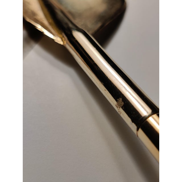 Metal Vintage Gilt Gold Solid Brass Quill Pen and Inkwell Set For Sale - Image 7 of 10