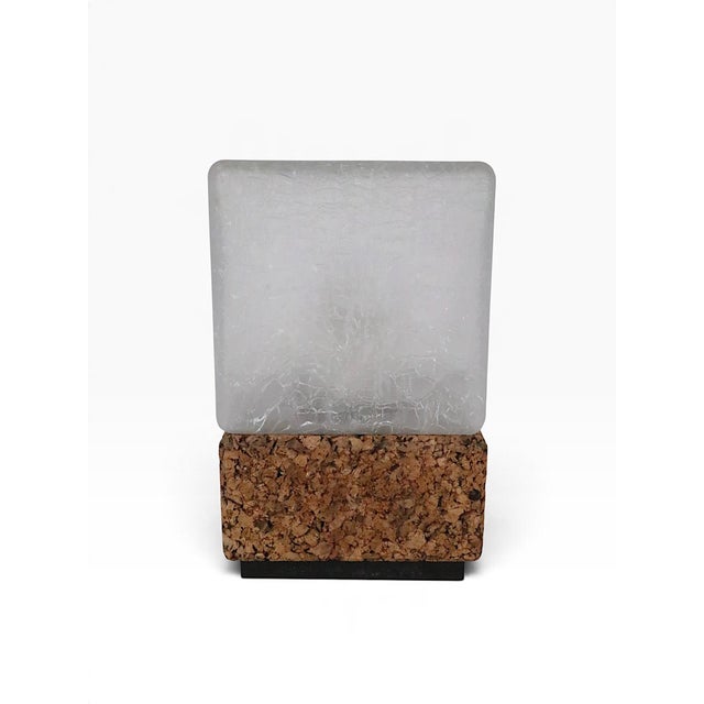 Mid 20th Century Danish Modern Cork and Glass Table Lamp For Sale - Image 10 of 17