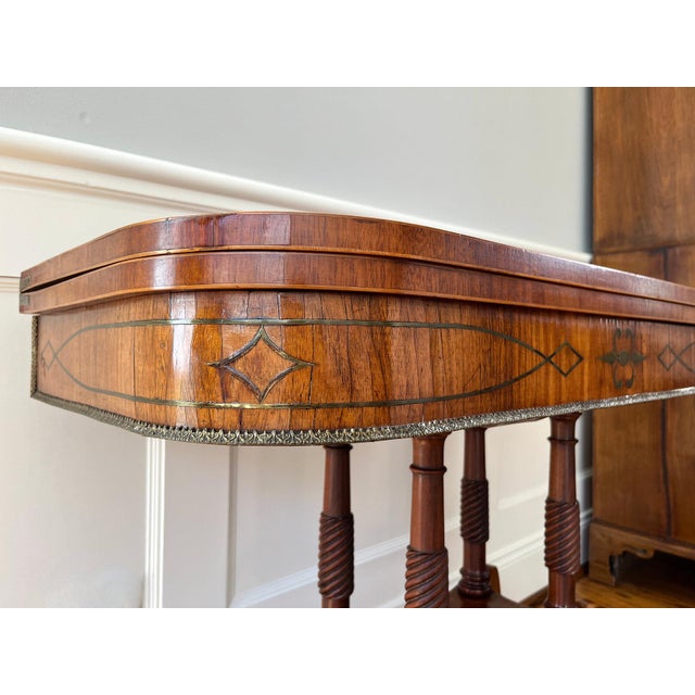 c. 1840-1860 Duncan Phyfe Style Flip Top Game Table For Sale - Image 10 of 13