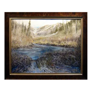 Dave Iles "Beaver Dam" Original Landscape Painting on Canvas, Custom Framed