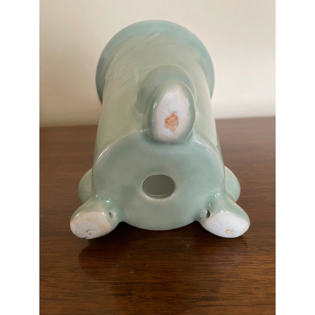 Vintage Mid 20th Century Three-Footed Celadon Vase With Iris Motif For Sale In Atlanta - Image 6 of 8