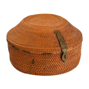 Hardware Braided Wooden Basket