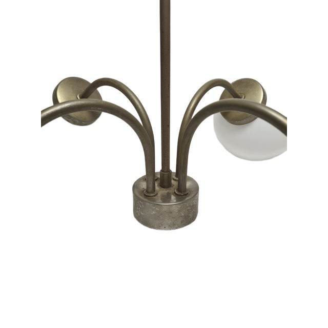 Postmodern Brass and Glass Chandelier, Poland, 1970s For Sale - Image 12 of 18