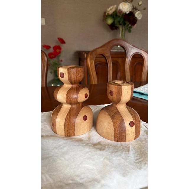 Contemporary Beech and Cumaru Candlestick 5 by Romain Des Bois For Sale - Image 3 of 10