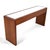 A handsome and practical design, this Conde House console table has three drawers and a white glass inset top. Perfect for...