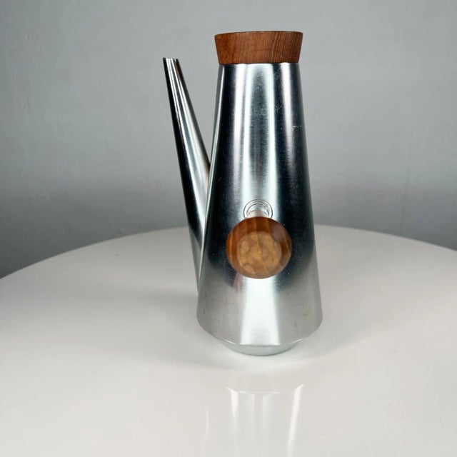 For your consideration, a stainless steel coffee pot tea kettle, circa the 1960s. Style of Kalmar. Mid-century modern...