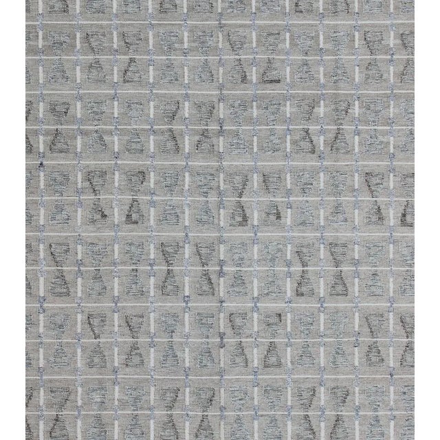 Mid-Century Modern Geometric Scandinavian Flat-Weave Modern Rug by Keivan Woven Arts 10'3 X 13'9 For Sale - Image 3 of 6