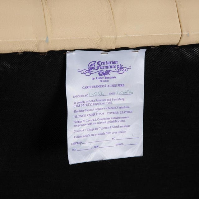 Vintage Centurion Chesterfield Armchair in Cream Leather For Sale - Image 12 of 17