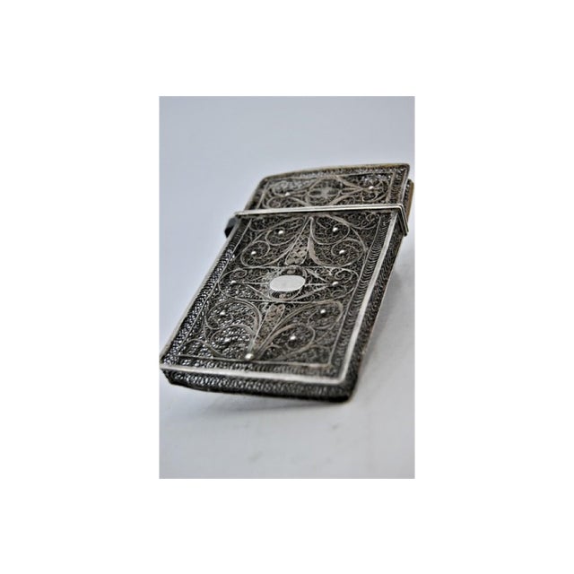 Vintage Filigree Silver Cartoneira, in Good conditions. Designed 1920 to 1949