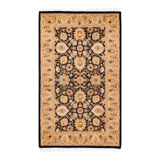Mogul, One-of-a-Kind Hand-Knotted Area Rug - Black, 3' 2" x 5' 3" For Sale