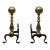 Pair of Late 19th Century Canon Ball Brass and Iron Andirons For Sale