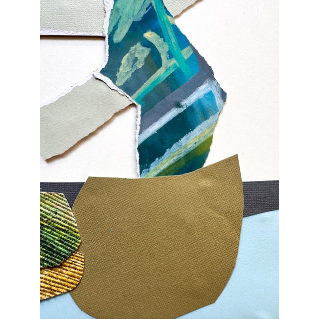 Blue "Cut to the Feeling 4" Original Framed Collage on Paper by Zac Woodiel For Sale - Image 8 of 12
