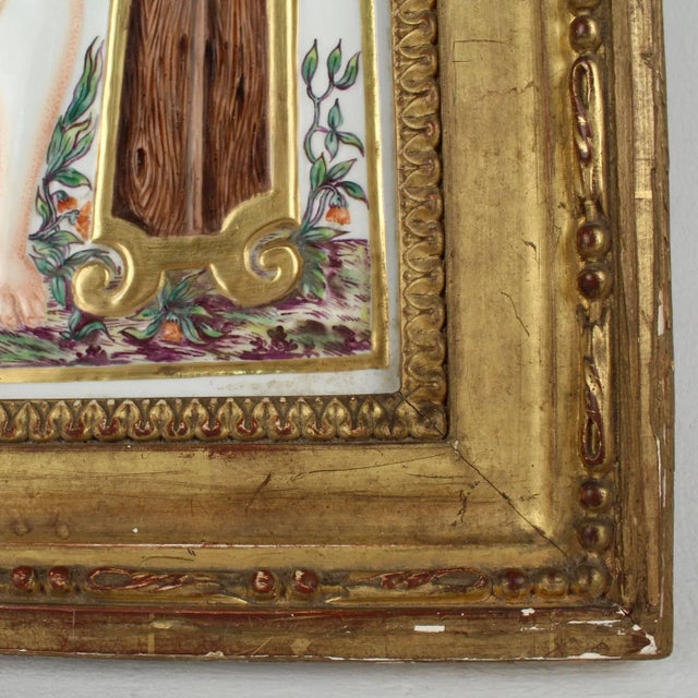 Ceramic Large Antique Capodimonte Porcelain Plaque of a Naiad or Water Nymph For Sale - Image 7 of 11