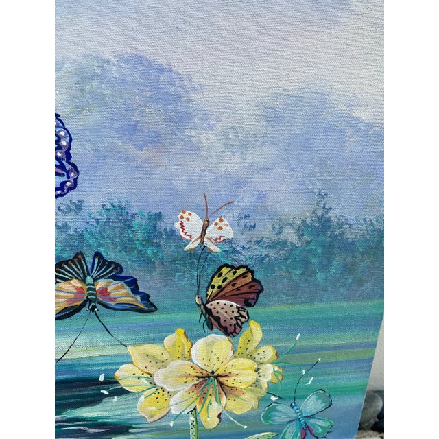 1990s Contemporary Botanical Themed Oil Painting For Sale - Image 11 of 13