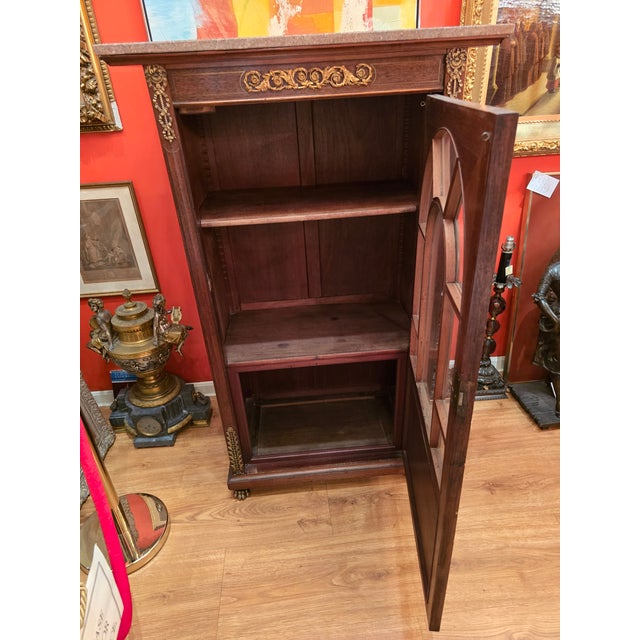 Antique French Empire Napoleonic Cabinet Gilt Bronze For Sale - Image 13 of 15