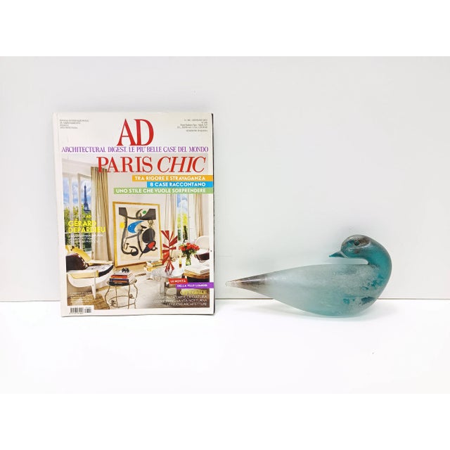 Mid-Century Modern Teal Scavo Glass Bird by Gino Cenedese, 1960s For Sale - Image 3 of 12
