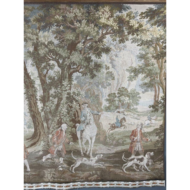 20th Century Louis XV Wall Tapestry Hunting Scene For Sale - Image 3 of 11