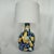 This listing is for a vintage Italian ceramic table lamp, featuring a vibrant hand-painted blue, yellow, and green fruit...