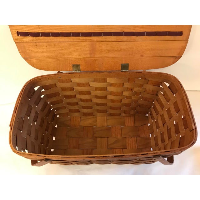 Vintage Wooden Picnic Basket Chairish
