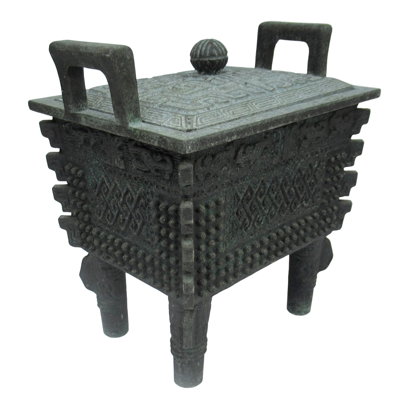 Vintage C.1960s James Mont, Aztec-Style, Footed Ice Bucket With Handles ...