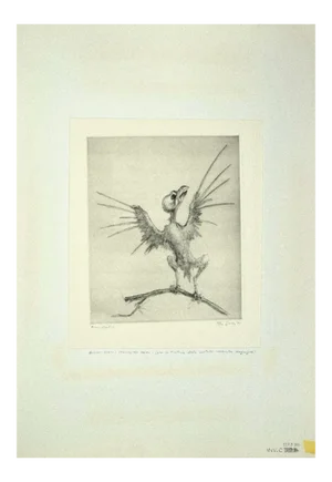 Leo Guida, The Bird, Original Etching, 1972