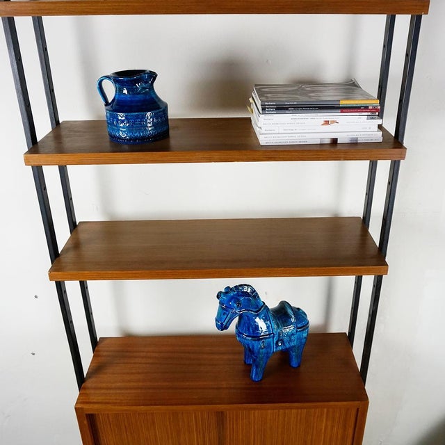 Metal Mid-Century Italian Modular Freestanding Floor to Ceiling Book Case, 1950s For Sale - Image 7 of 16