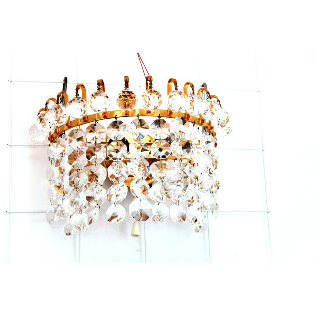 Metal Lead Crystal Wall Light from Maderna, 1960s For Sale - Image 7 of 8