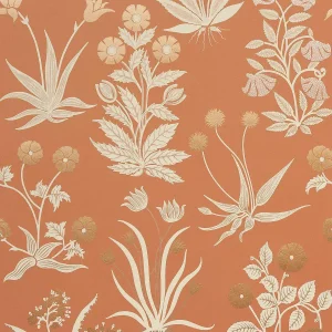 Sample - Schumacher x Neisha Crosland Culpeper Wallpaper in Ox Orange