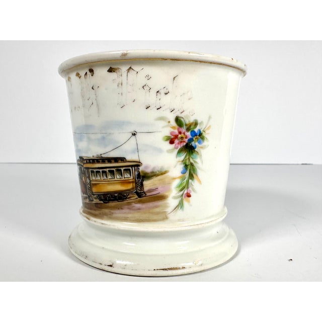 Antique Porcelain Occupational Mug: Trolley Conductor, Floral Design For Sale - Image 4 of 10