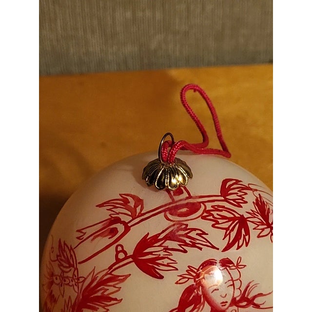 Pierre Deux Glass Christmas Ornament. French Countryside and Hand Painted.